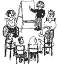 drawing of a parents' workshop